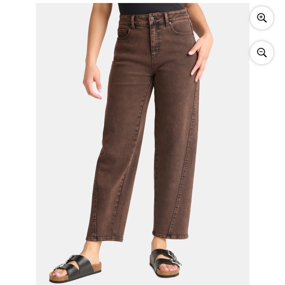 Brown barrel jeans size 6